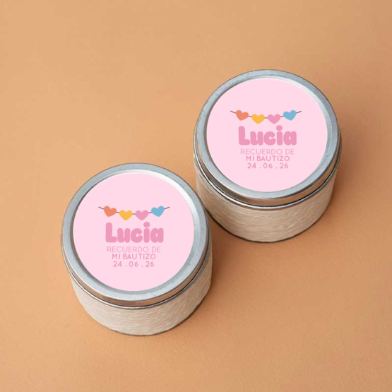 vela bautizo corazones