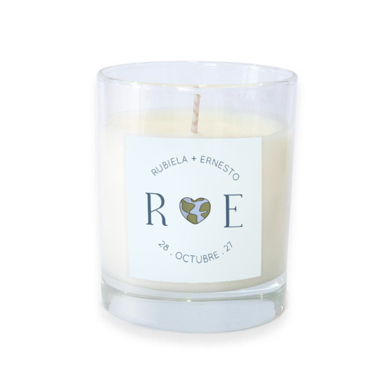 Vela boda corazon